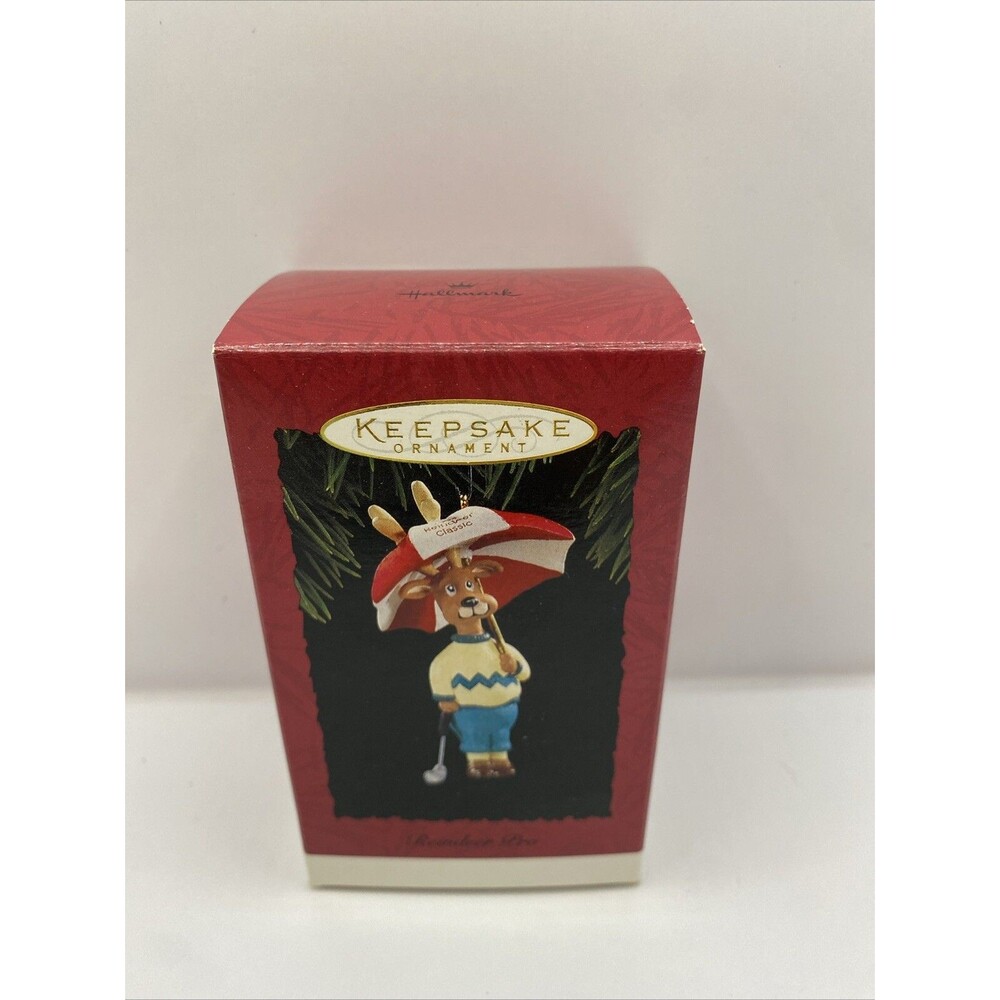 Vintage Hallmark Keepsake Christmas Ornament Reindeer Pro 1994 Golfing Golf